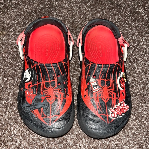 CROCS Kids Spider-Man Slippers - Black and Red - Picture 1 of 4